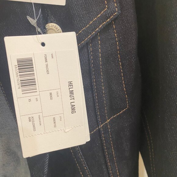 Helmut Lang Dark Denim Button-Up Trucker Jacket, XS, NWT - Picture 6 of 10